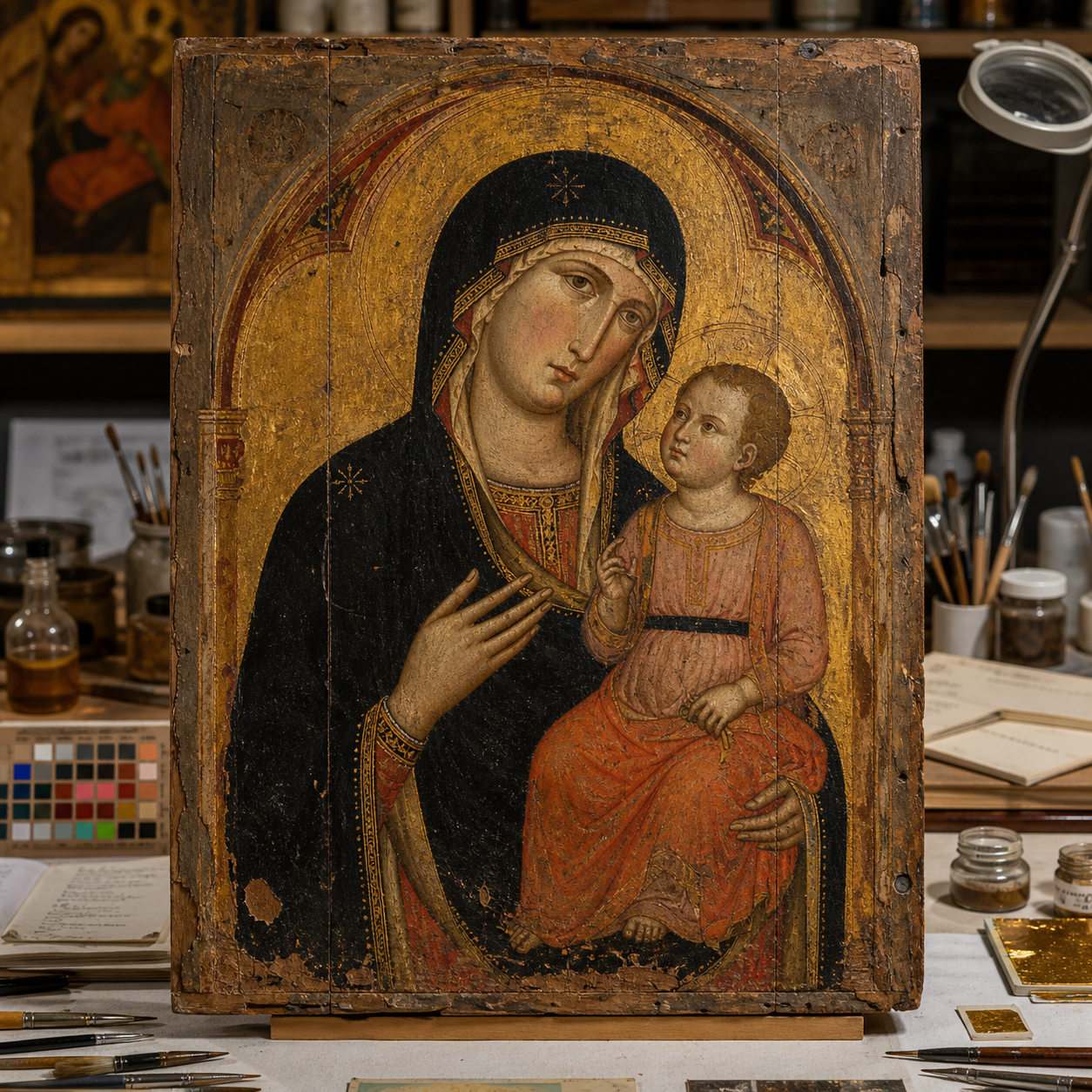 Analisi tecnica di un dipinto su tavola del XIII secolo